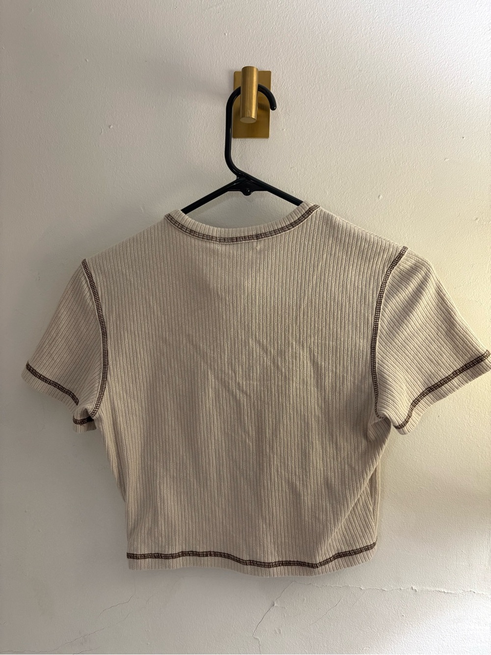 Urban Revivo Beige Ribbed 'Pure Joy' Puppy Graphic Tee - Picture 3 of 3
